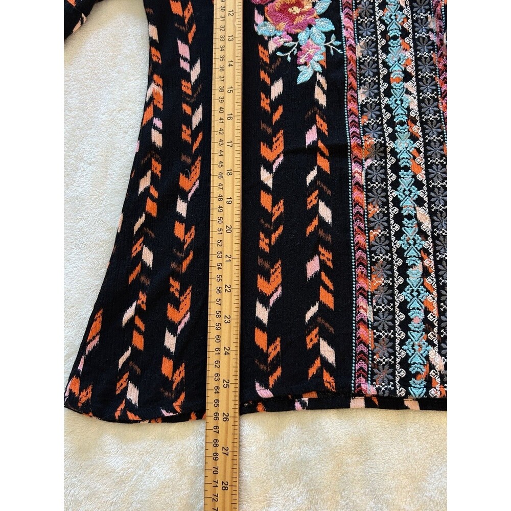 Savanna Jane Embroidered Boho Tunic Top Small Floral Peasant Festival Blouse - Picture 7 of 11